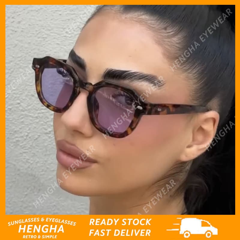 (HENGHA) Trendy Petite Round Polygon Sunnies Euro-American Nova Chegada Retro Unissex , UV400 Óculos De Sol Para Homens