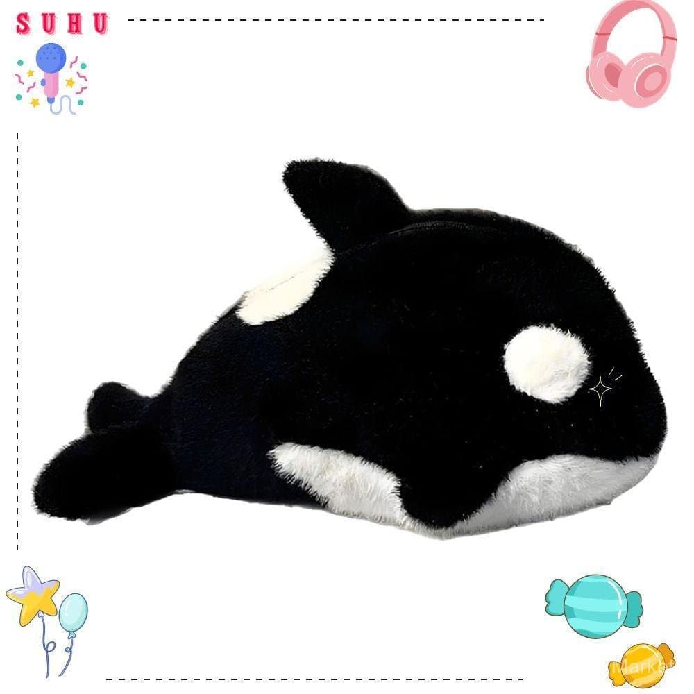 Estojo de lápis e canetas de pelúcia da série animais marinhos, material de papelaria portátil, adequado para bonecos de