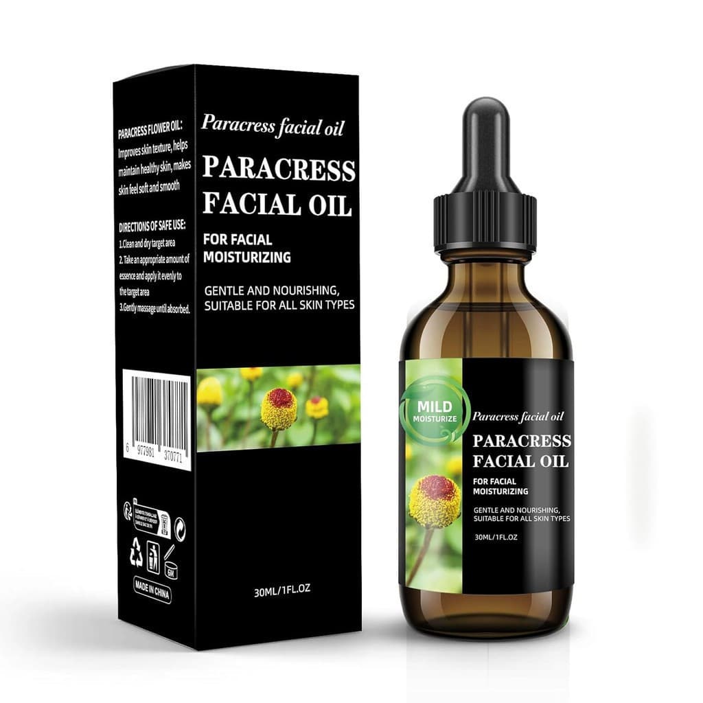 Óleo Facial Paracress com Óleo Essencial de Helichrysum – Fórmula Antienvelhecimento 100% Natural para Redução de Rugas,