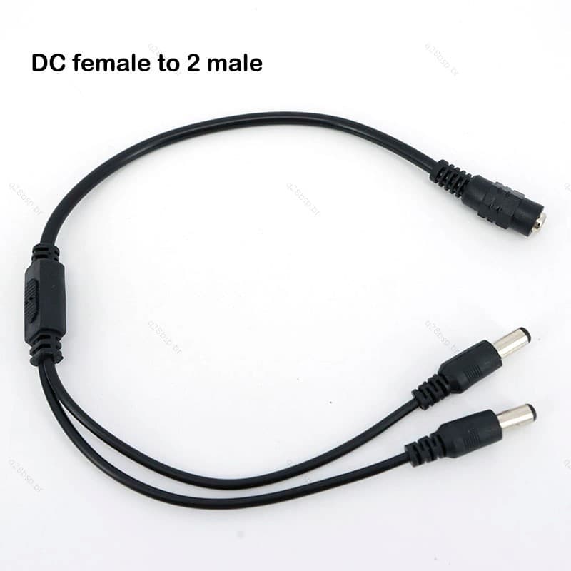 10 Peças 0.4M 40cm 12V DC Cabo Divisor 1 Fêmea Para 2 Macho 24AWG 2A 5.5x2.1mm Adaptador De Tomada De Fonte De Alimentaç
