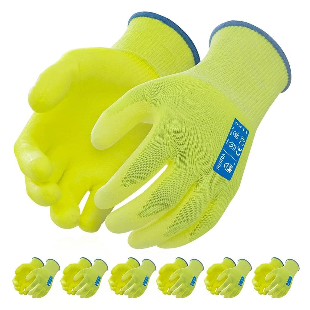 6 Pares de Luvas Resistentes a Cortes, Nível 3 CE ANSI CUT 3, Luvas de Proteção para Trabalho com Corte para Mulheres e