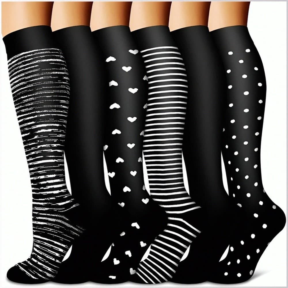 [Conforto Diário] Calcetines deportivos hasta la rodilla, Meias de Compressão/Yoga/Recuperação
