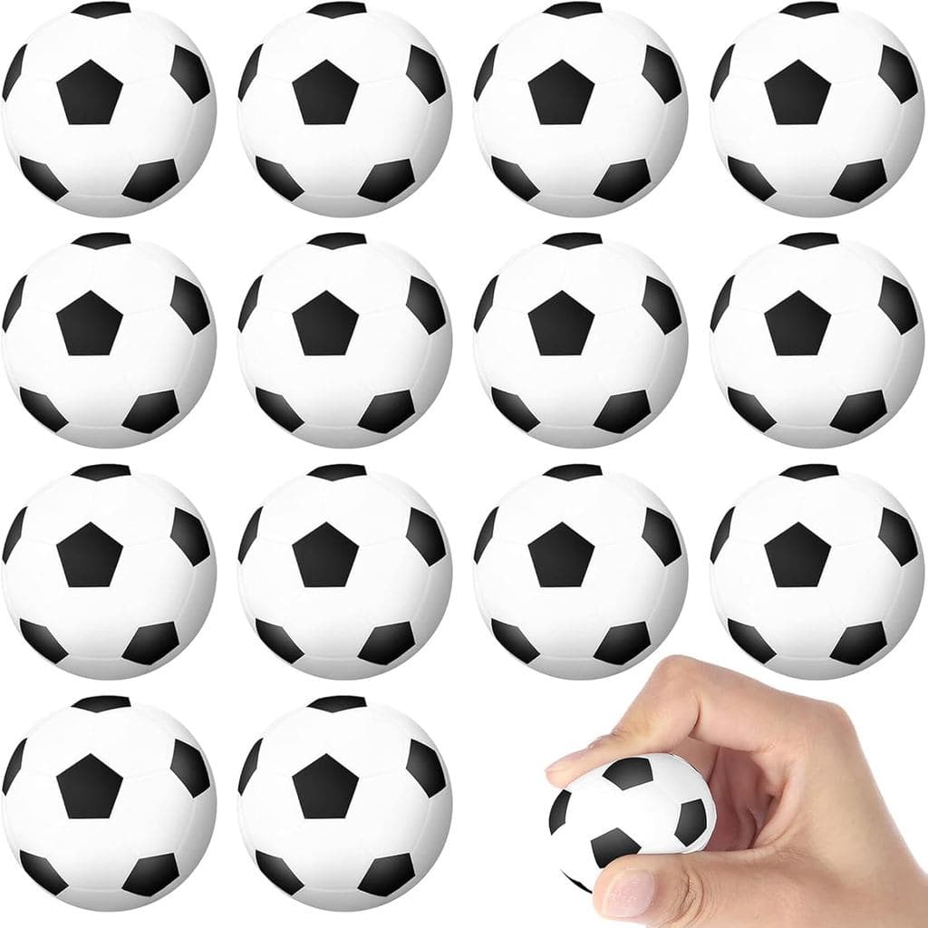 Pacote com 15 Mini Bolas de Futebol Antiestresse de 1,57" - Pequenas Bolas de Futebol para Festas Esportivas, Brindes de
