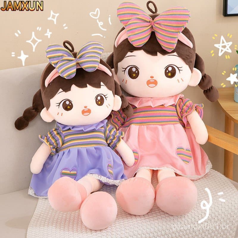 JAMXUN 65cm Kawaii Pelúcia Menina Boneca Orelhas De Coelho Macio Bonito Brinquedo De Crianças Aniversário Presente Natal