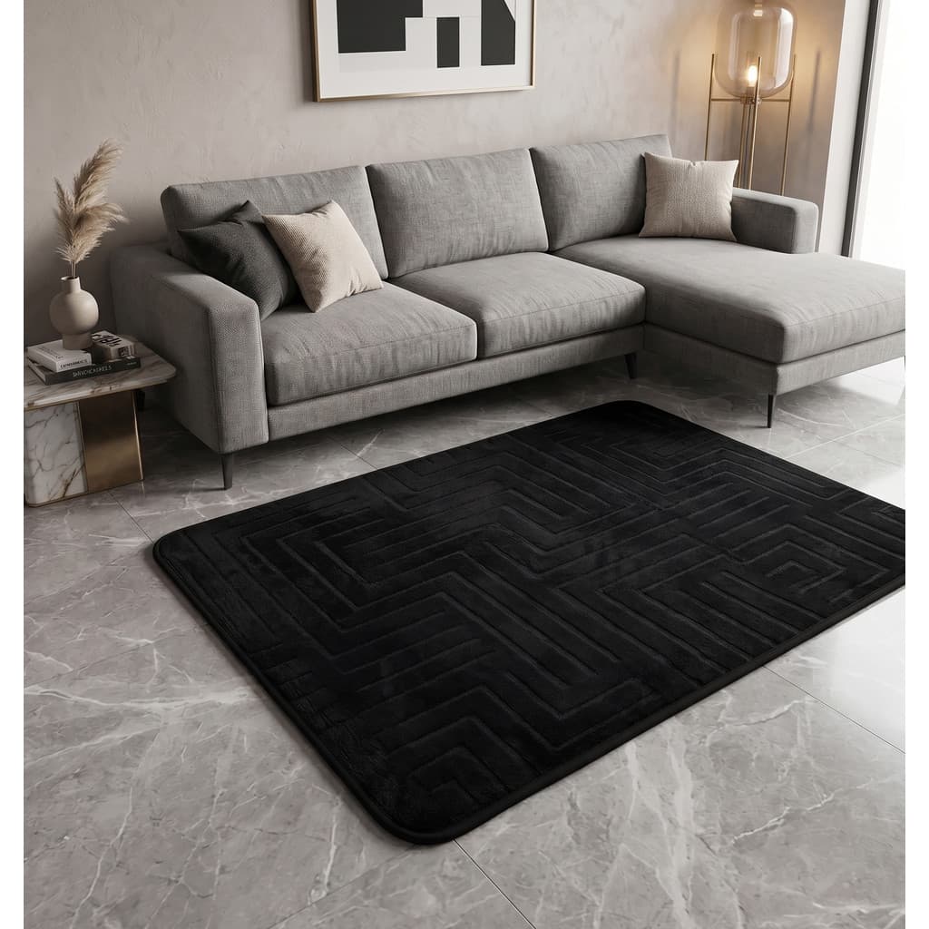 Tapete Moderno Itália 1x1,5 Metros 3D com Textura Geométrica – Elegância e Conforto para Sua Sala