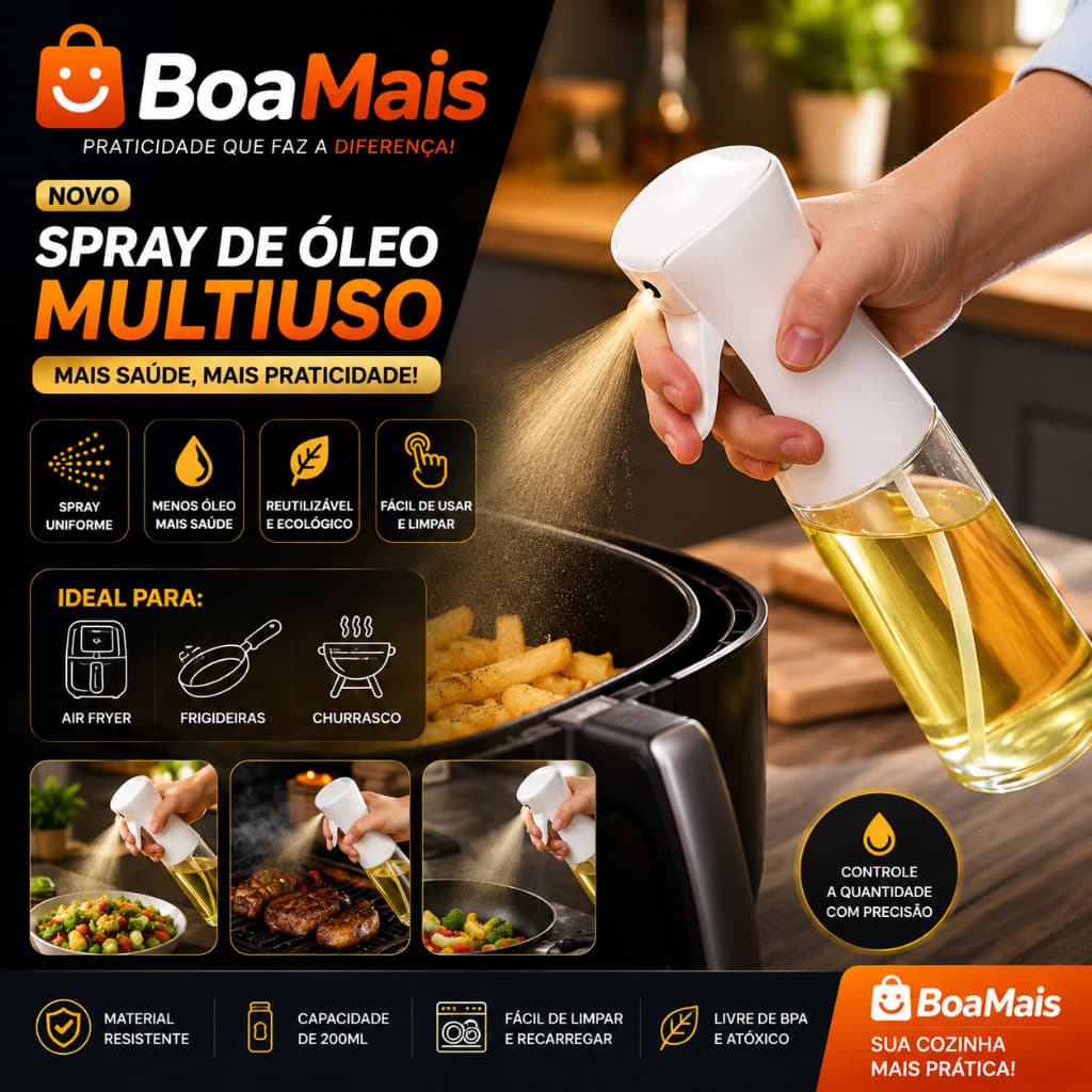 Spray Borrifador Névoa Azeite e Vinagre de Vidro 230ml