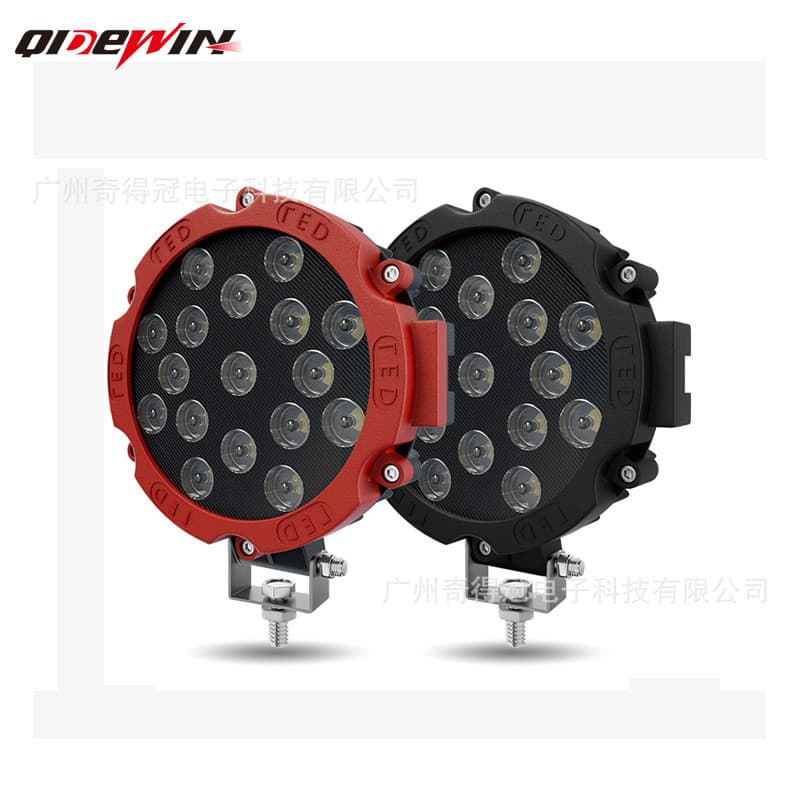 Luz de trabalho LED para carro de 51W, farol para veículo off-road, luz de teto, luz de inspeção ultra-brilhante modific