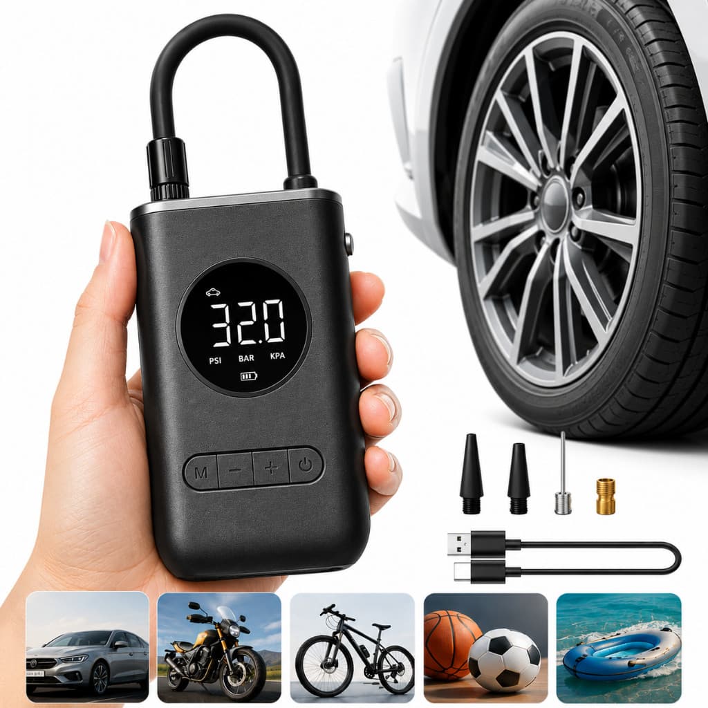 Bomba De Ar Portátil Calibra Para Inflar Pneus De Carro , Bicicleta E Motocicleta