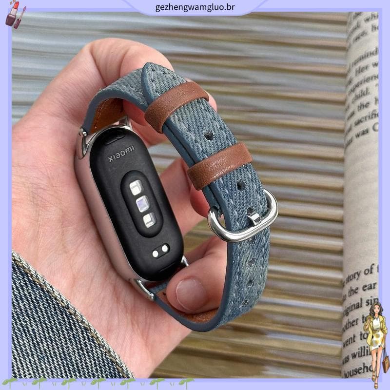 Adequado para Xiaomi pulseira 9 cinta NFC versão cerâmica pulseira 8th geração Denim pulseira única All-Match pulseira d