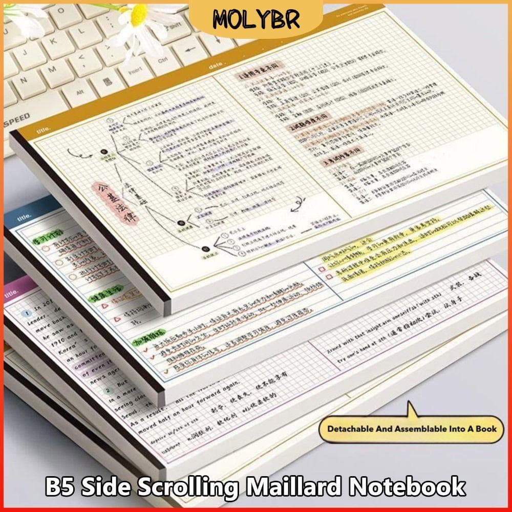 MOLYBR 20 Folhas/Bloco De Notas De Livro , Caderno B5 Horizontal Rasgável , Blocos Escrita B5 Para Estudantes