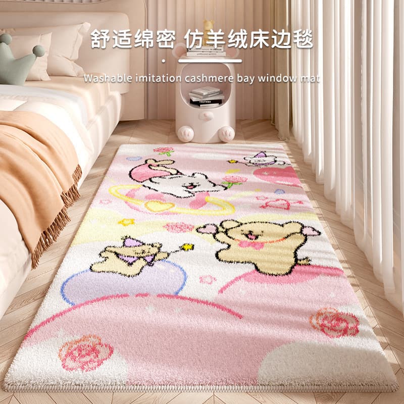Linha filhote de cachorro tapete quarto cabeceira dos desenhos animados inverno menina quarto dedicado tapete quarto ins