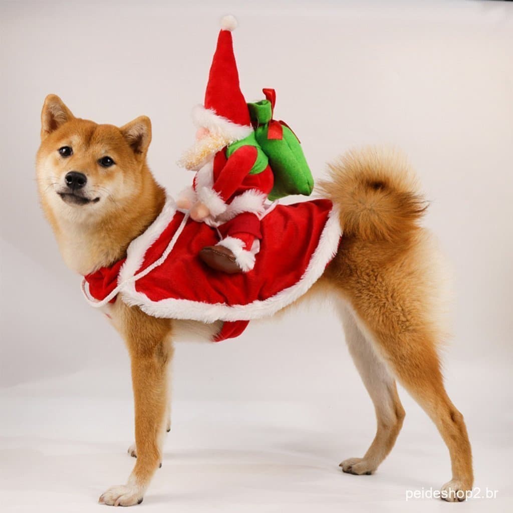 Roupas De Natal Para Animais De Estimação , Fantasia De Cachorro De Papai Noel , Casaco Com Boné , Cosplay Cães Pequenos