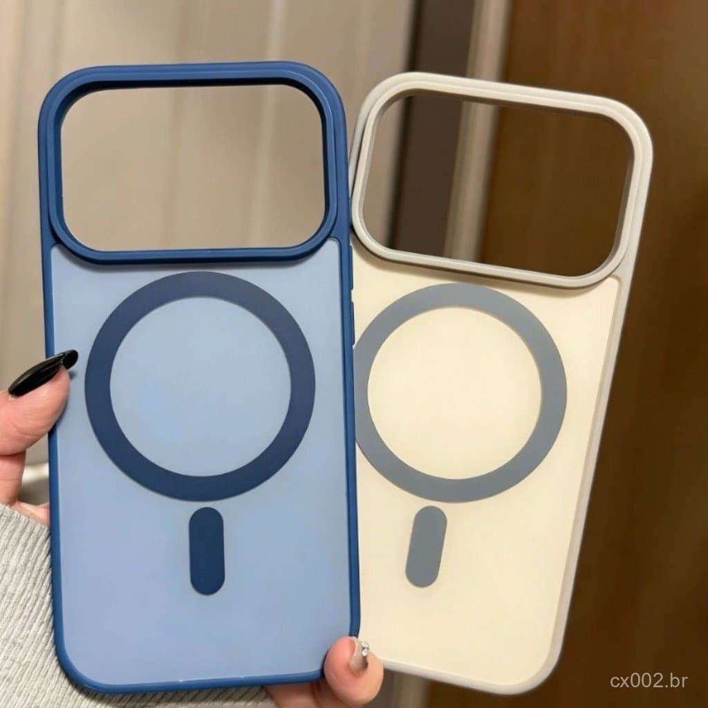 Simples Cor Sólida Magnética Acrílico Silicone Caso De Telefone Para IPhone 17 16 15 14 13 12 11 Pro Max Plus Capa À Pro