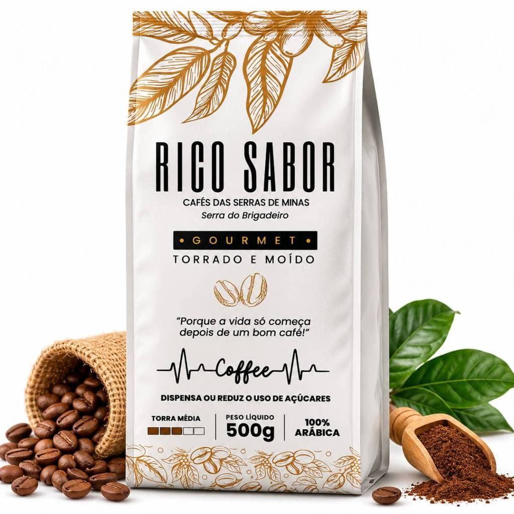 Café Rico Sabor Gourmet Torrado Moído 100% Arábica 500g