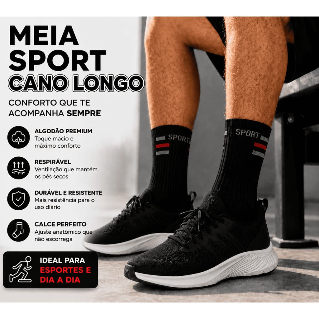 MEIA CANO ALTO UNISSEX 40-46