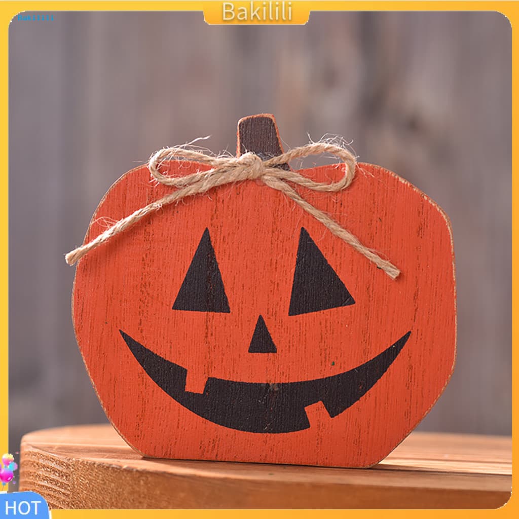 { Bakilili } Decorações De Mesa De Halloween Entrada Interna Placa Madeira Decoração De Bloco De Morcego Fantasma De Abó