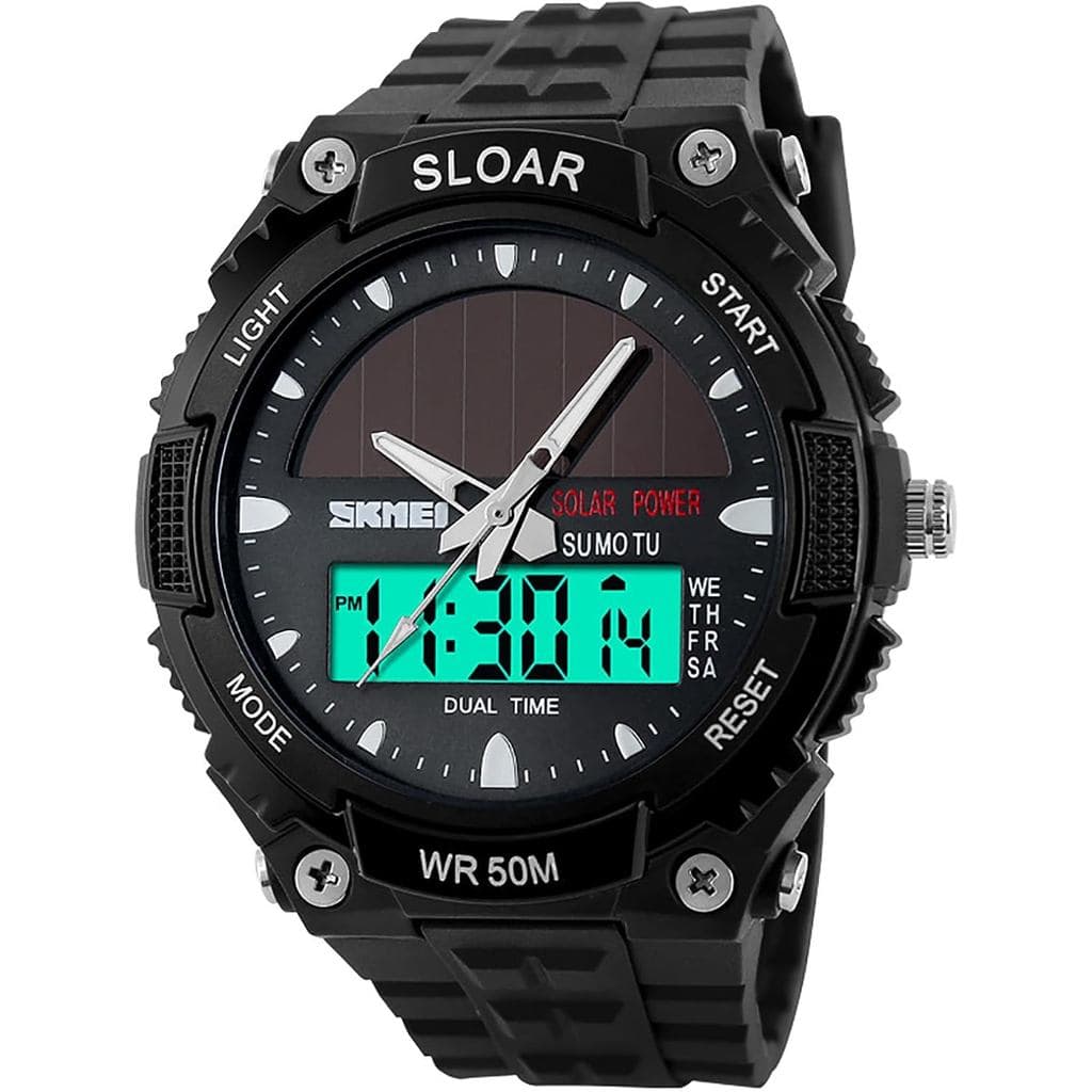 Relógio Militar Gosasa para Homens, Relógio Esportivo Solar LED à Prova d'Água, Relógio de Moda Masculino para Esportes