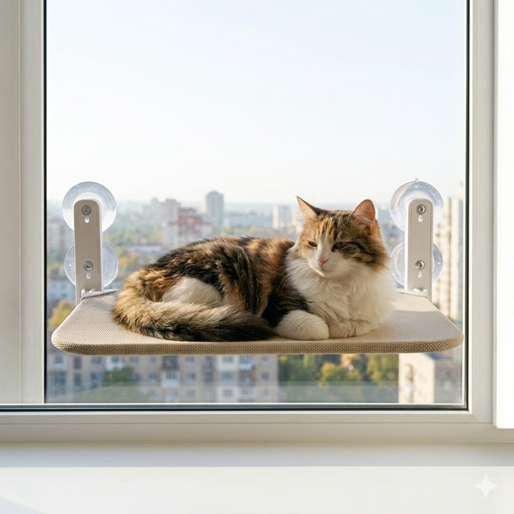 Cama de Janela para Gatos Suspensa com ventosas