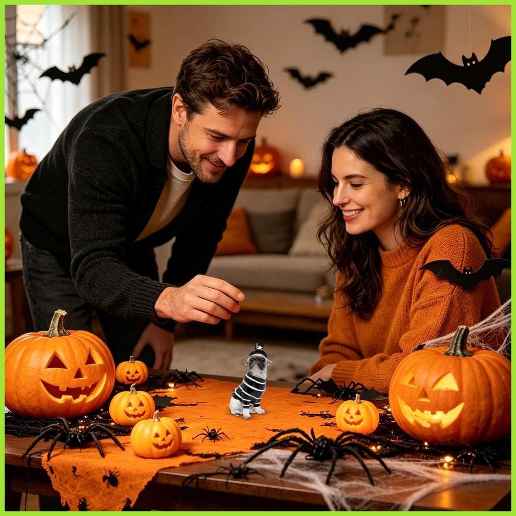 Estátuas De Cachorro De Jardim Ao Ar Livre Esculturas De Mesa De Halloween Estatueta Para Casa Sala Prateleira Lareira a