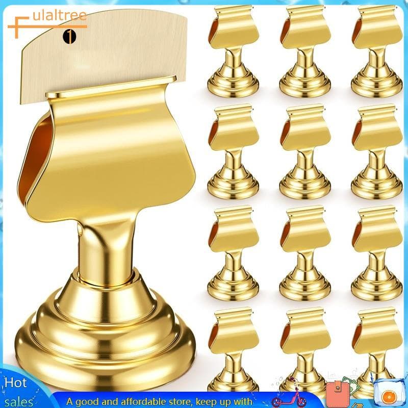 Clipe Em Massa 12 Peças , Mini Porta-Cartões Dourados , 1.7 Espaços , Números De Mesa De Metal Para Casamentos , Restaur