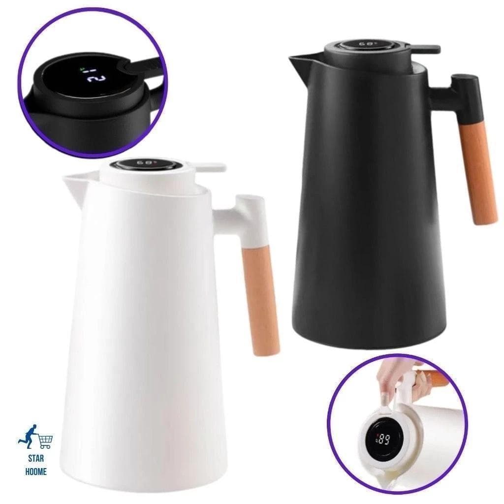Garrafa Térmica 1 Litro Com Termômetro Led Para Chás / Café Design Moderno quente até 24h