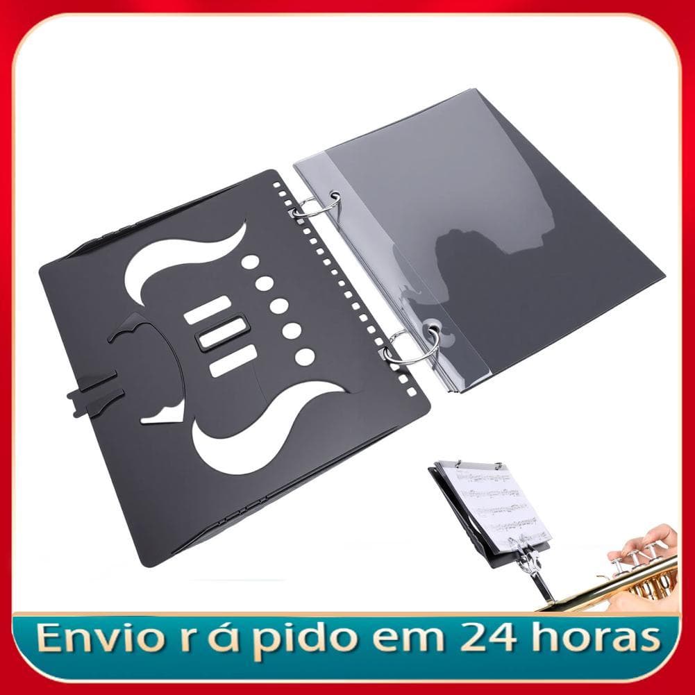 Fesjoy Suporte para partituras com 5 janelas Pasta portátil para apresentações de banda Material ABS