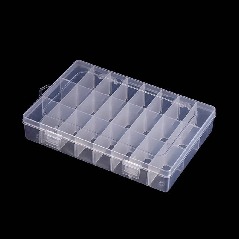 Transparente 24 Grades Caixa De Armazenamento Plástico Bordado Fio Bobinas Contas Pílula Organizador DIY Ferramenta Cost