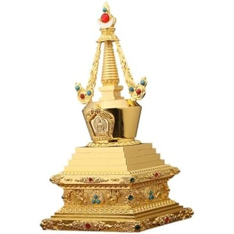 Fenteer Tibetano Bodhi Stupa Torre Decoração Estátua Decoive De Casa Arte Artesanato Pagode Decoion Liga De Zinco Para E
