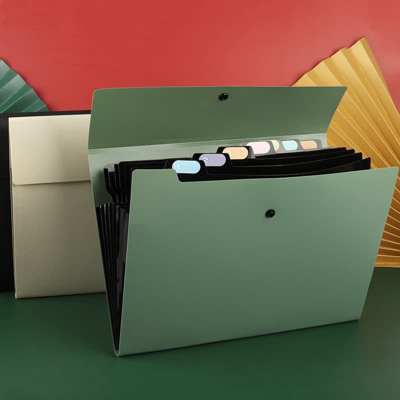 Pasta multicamadas A4 Bolsa acordeão 8 compartimentos Bolsa de armazenamento de contas Ferramenta útil de armazenamento