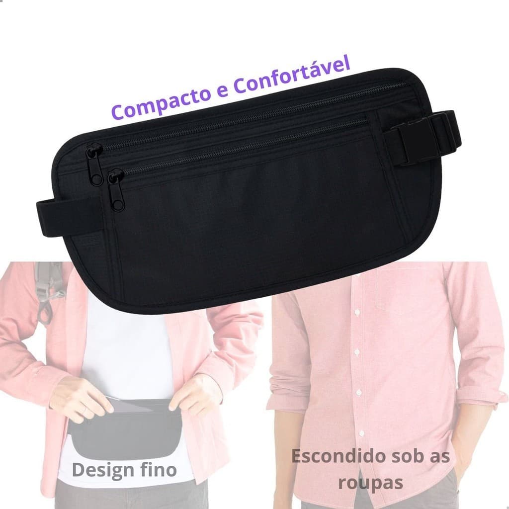 Pochete Doleira Bolsa Cintura Esporte Corrida Academia Viagem Celular Documentos Antifurto