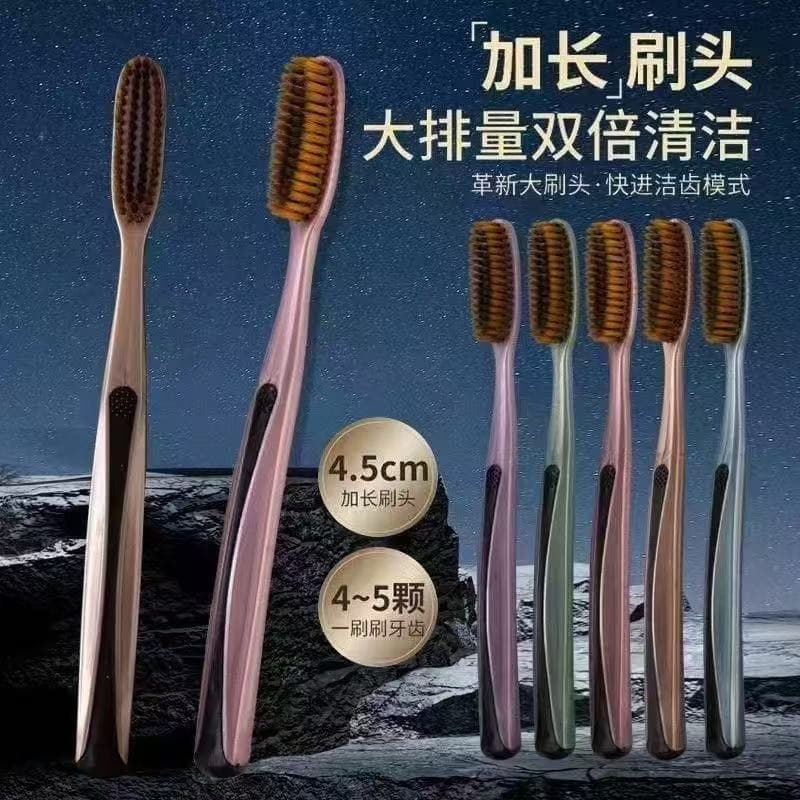 Hokkien escova de dentes de cabeça longa Extra grande, cerdas macias, proteção para gengivas, adulto, limpeza profunda,