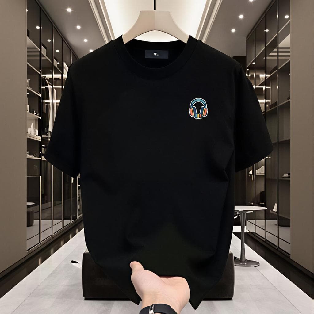 Camiseta Masculina Estampa Fones de Ouvido Música Streetwear