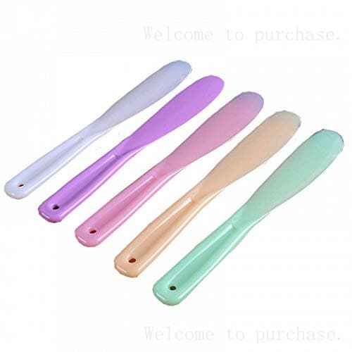 6 Espátulas Grandes de Plástico para Cosméticos, Cores Vibrantes, Reutilizáveis, para Misturar Máscaras Cosméticas, Colh