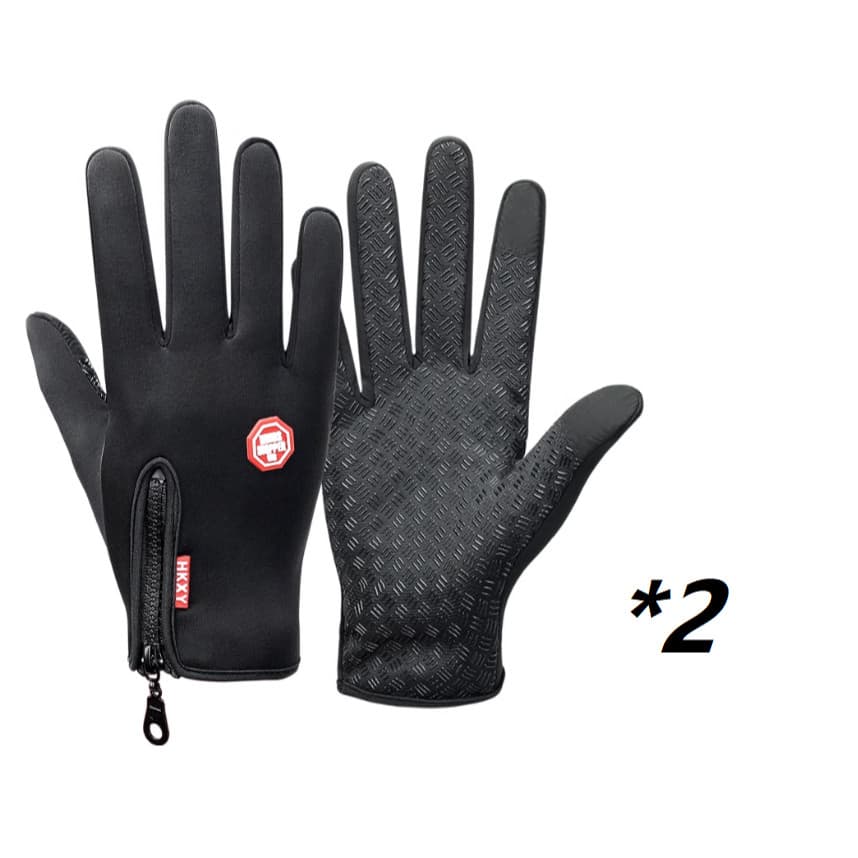 KIT 02UN Luvas Térmica resistente a água Unissex para Moto e Bike com Touch