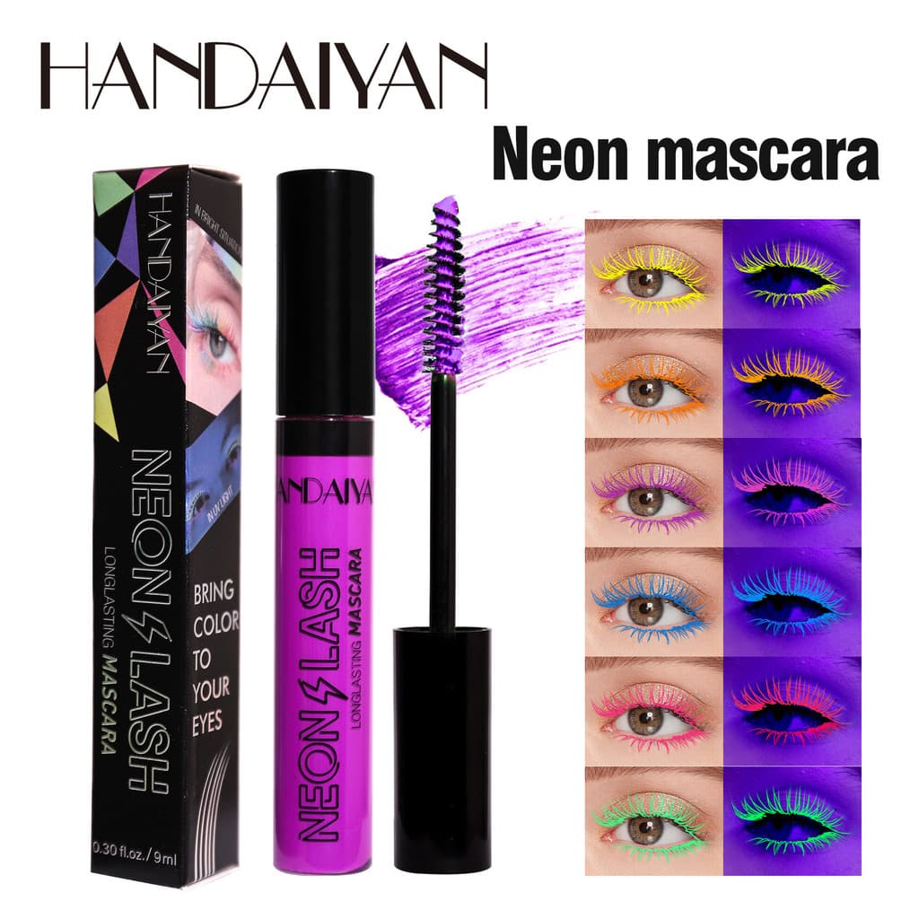 [Estoque pronto] handaiyan handaiyan Halloween Máscara fluorescente colorida recebida ondulação de longa duração à prova