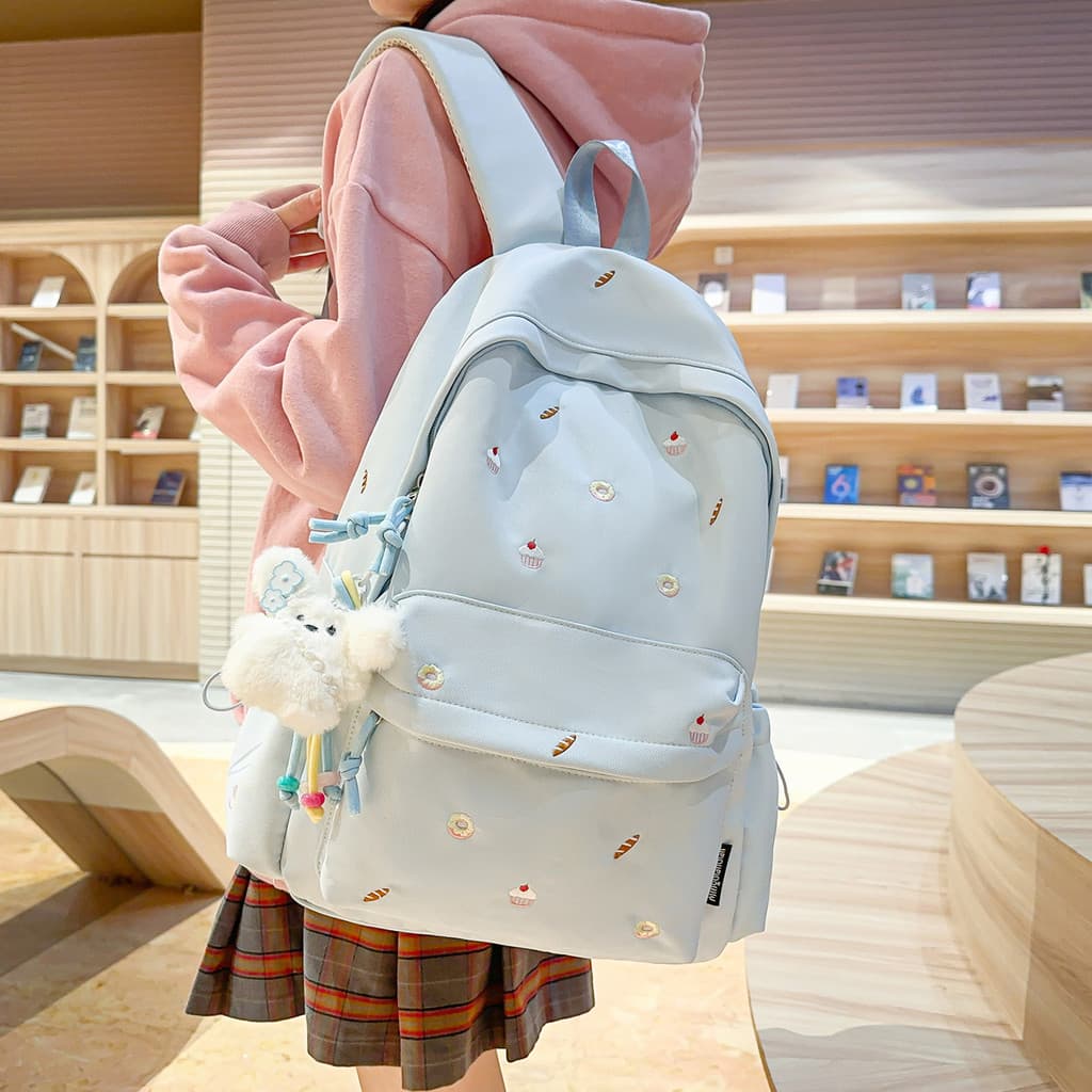 Nova mochila feminina estilo coreano para estudantes do ensino fundamental (3º ao 6º ano), mochila fofa de grande capaci