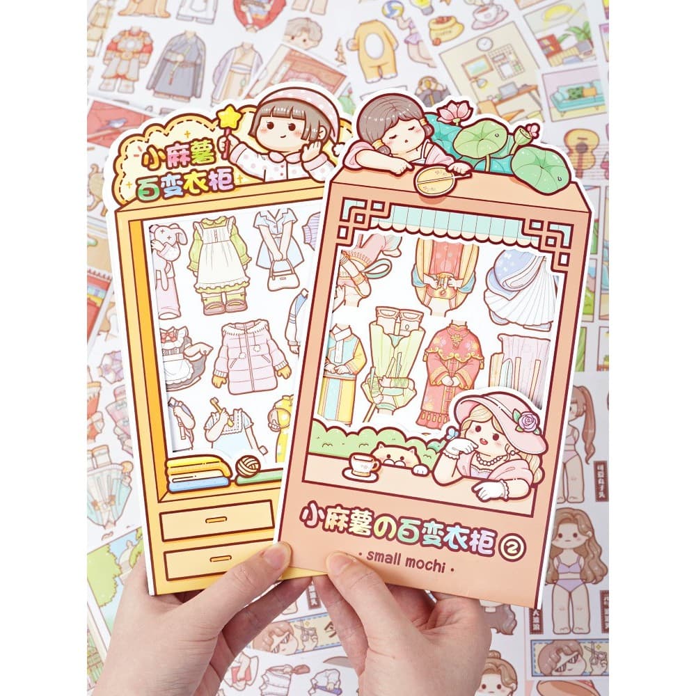 Little Mochi Manual Adesivo Variedade Guarda-roupa 2 Segundos Bomba Guarda-roupa ins Estilo Menina Coração Desenhos Anim