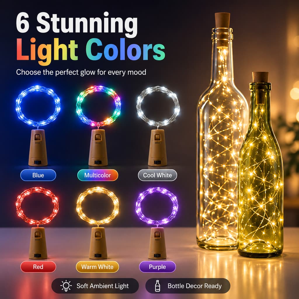 1-3M LED Luzes De Rolha De Garrafa 30LED Corda Alimentadas Por Bateria Para Aniversário , Casamento , Natal