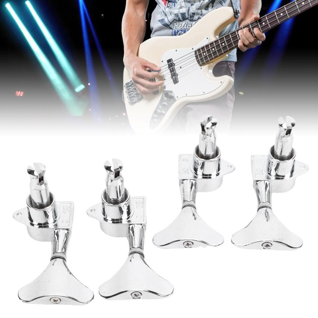 4 pçs selado guitarra tuning pegs 2l e 2r chaves de substituição para 4 cordas baixo elétrico prata