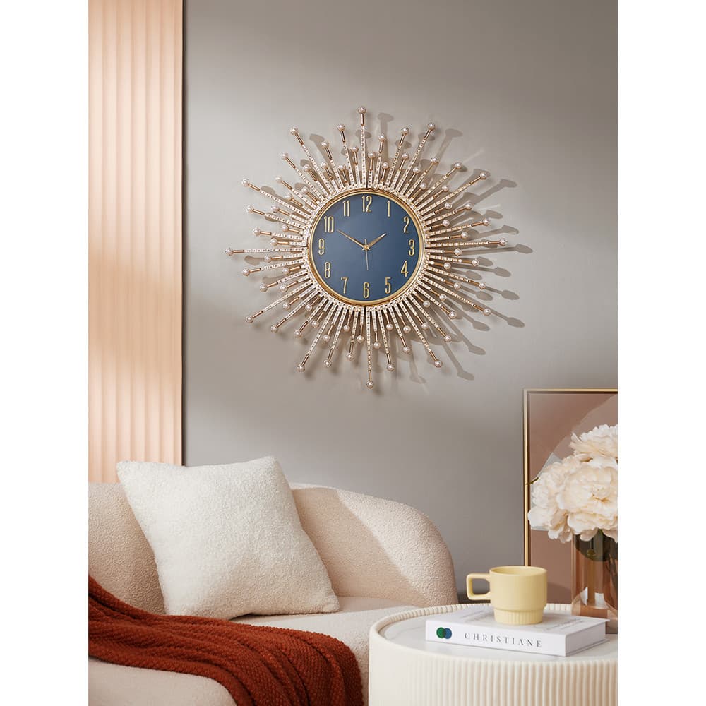 Han relógio de parede sala estar casa criativo relógio Metal decoração luz luxo moda mudo relógio parede W212