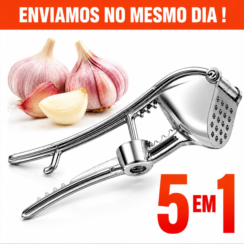 Espremedor de Alho Manual Alumínio Triturador Amassador Prensa Alho Multiuso Resistente