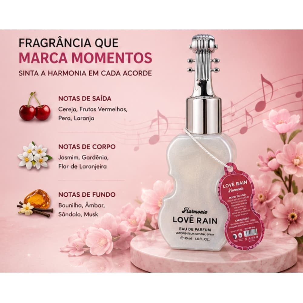 Perfume Love Rain Good Vibes - Longa duração e Alta Fixação 30ml