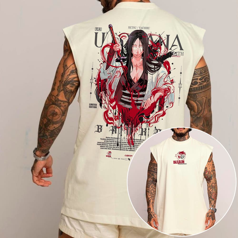 Camiseta Regata Machao OVERSIZED Retsu Unohana Bankai Bleach Capita 4 Divisao Anime Gym Unissex