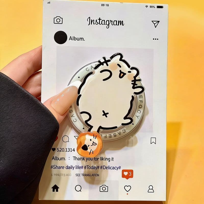 2026 Novo produto divertido gato fofo suporte magnético adesivo traseiro suporte para celular suporte de Airbag retrátil