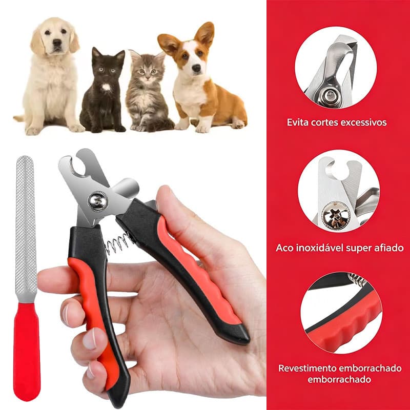 Alicate De Unha Para Pets Kit Tosa Profissional Lixa Tesoura Manutenção De Unhas Cães Gatos
