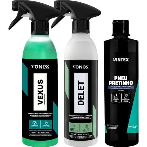 Vexus Vonixx Limpador Limpa Rodas Motor Pneu Pretinho Delet