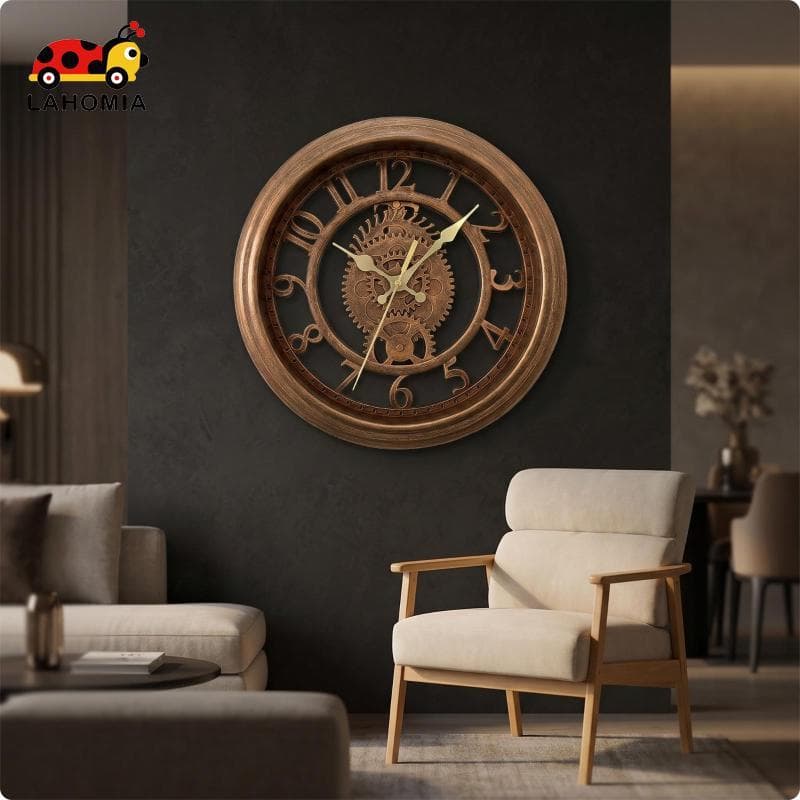 [LAHOMIA] Relógio De Parede Vintage Estilo Europeu Redondo Equipamento Decorativo Pendurado Na Design Para Sala De Estar