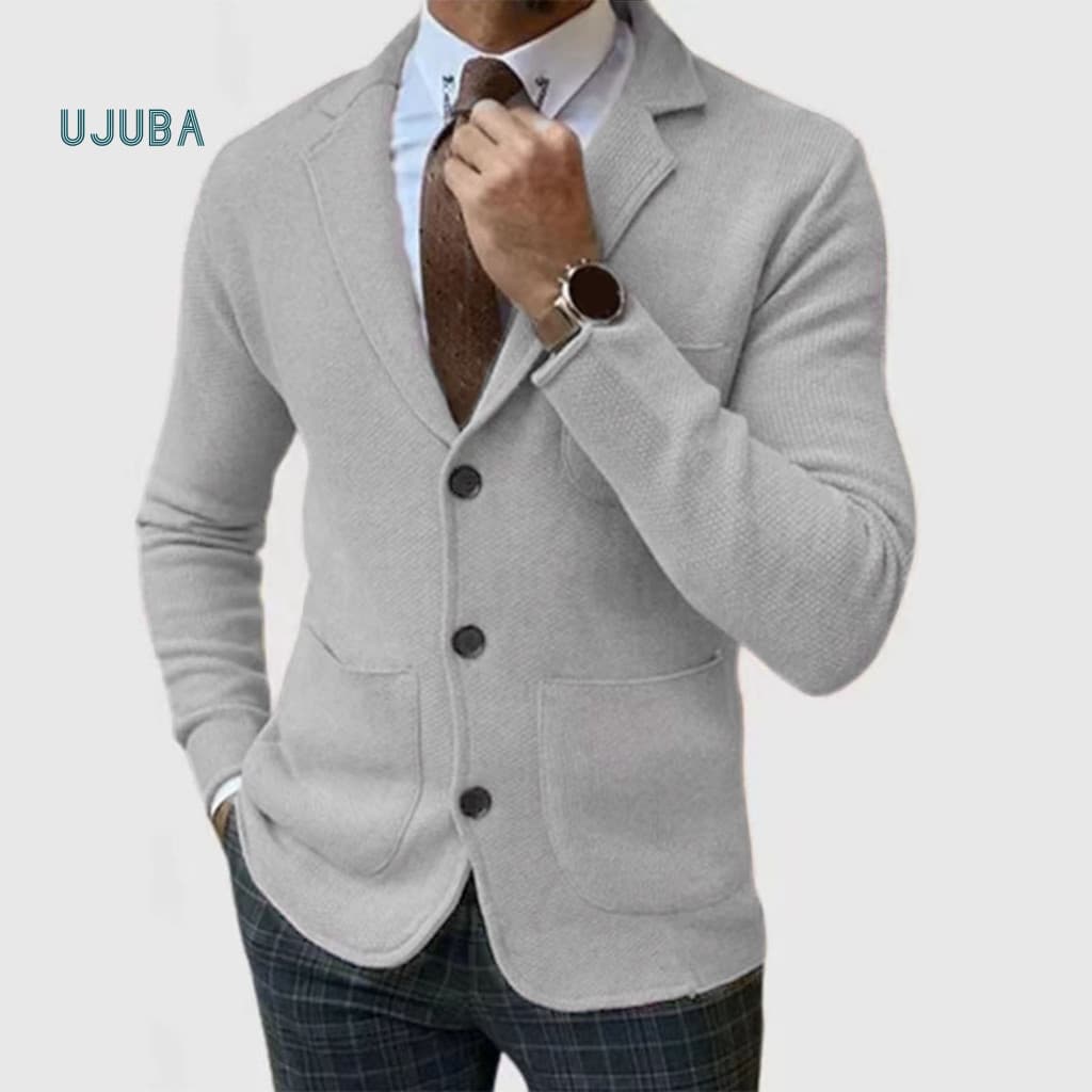 Long-sleeve Slim Fit Suit Coat Formal Men Men's Jacket with Lapel Long Sleeve Single-breasted Blazer Pockets – Casual