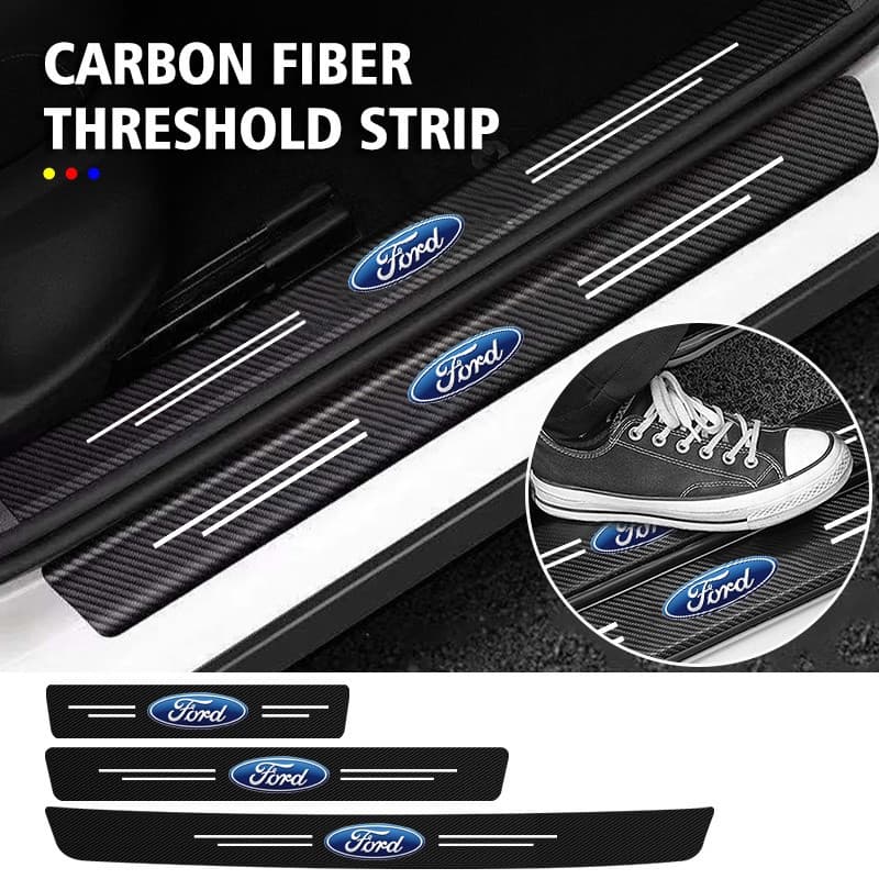 Faixas Protetoras de Soleira de Carro, Adesivo Anti-impacto, Acessórios de Decoração em Fibra de Carbono para Para-choqu