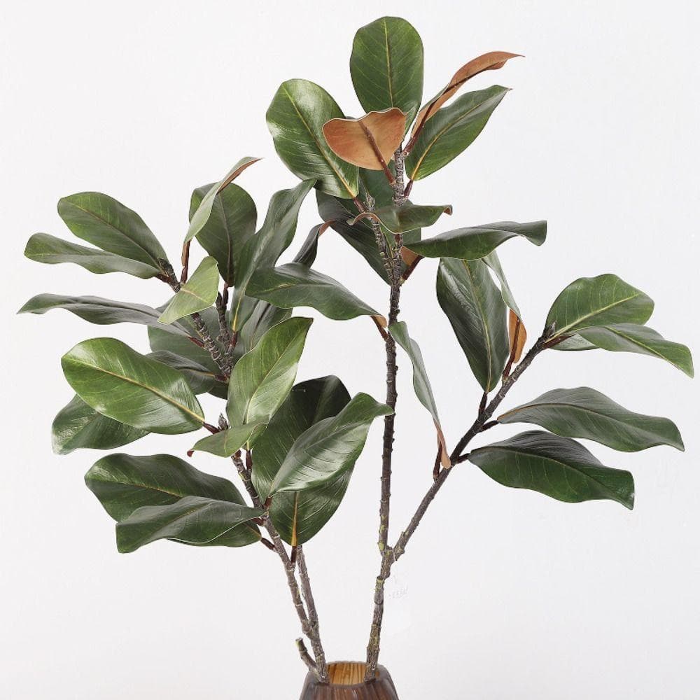 Ramo De Árvore De Magnólia Simulado , Folhas De Borracha Artesanais , Planta Artificial , Grandes Plantas Artificiais